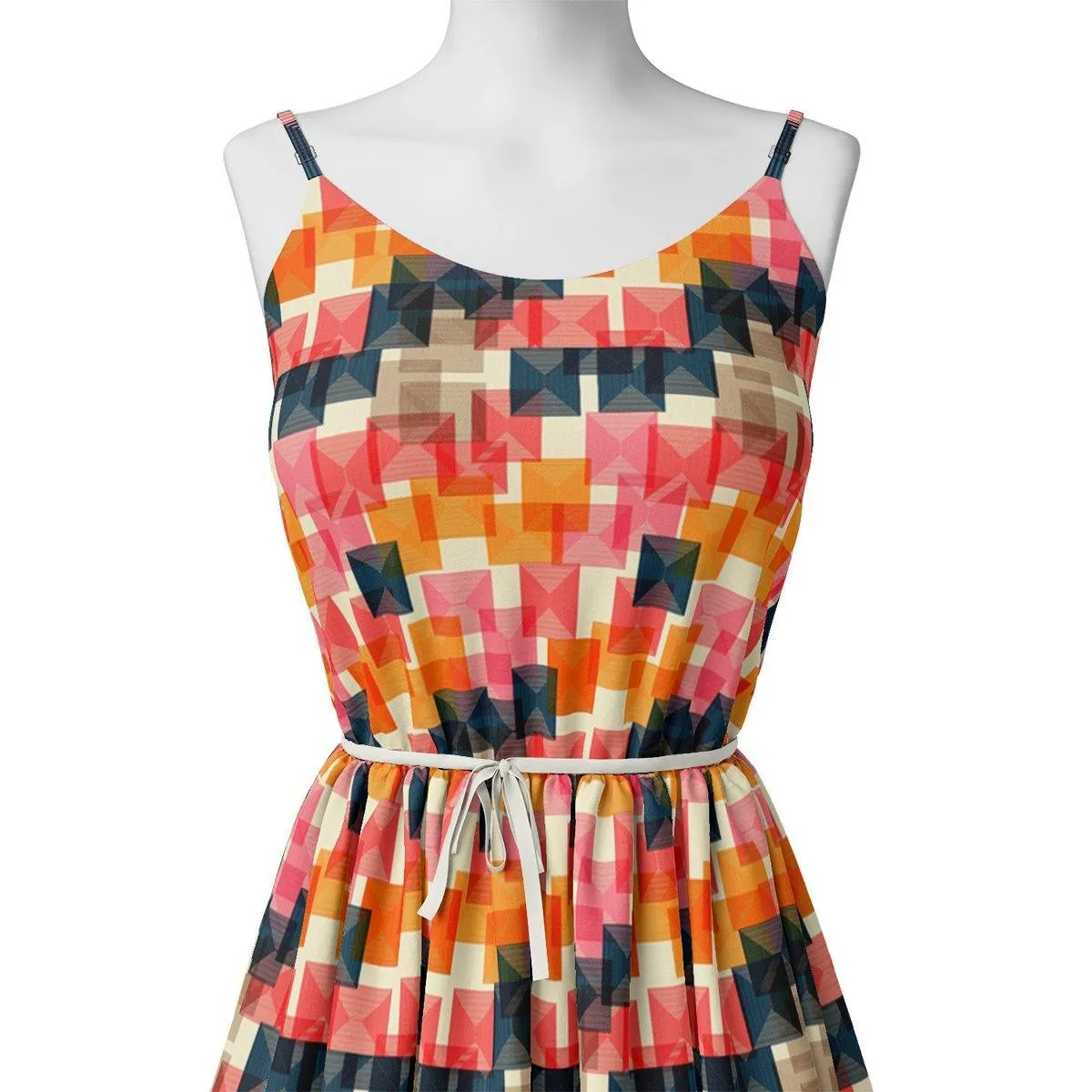 Abstract Squares Digital Printed Fabric