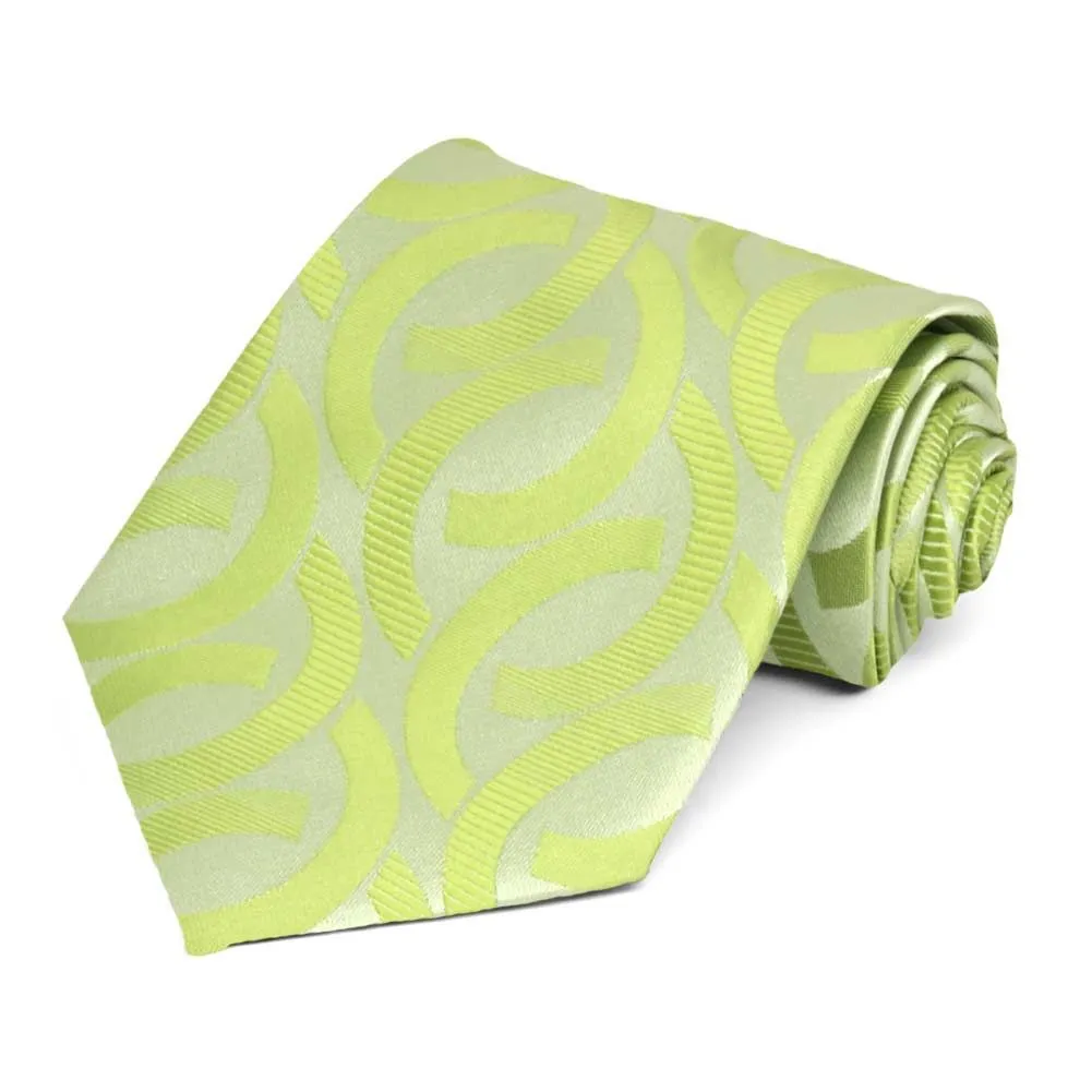 Apple Green Kay Link Pattern Necktie