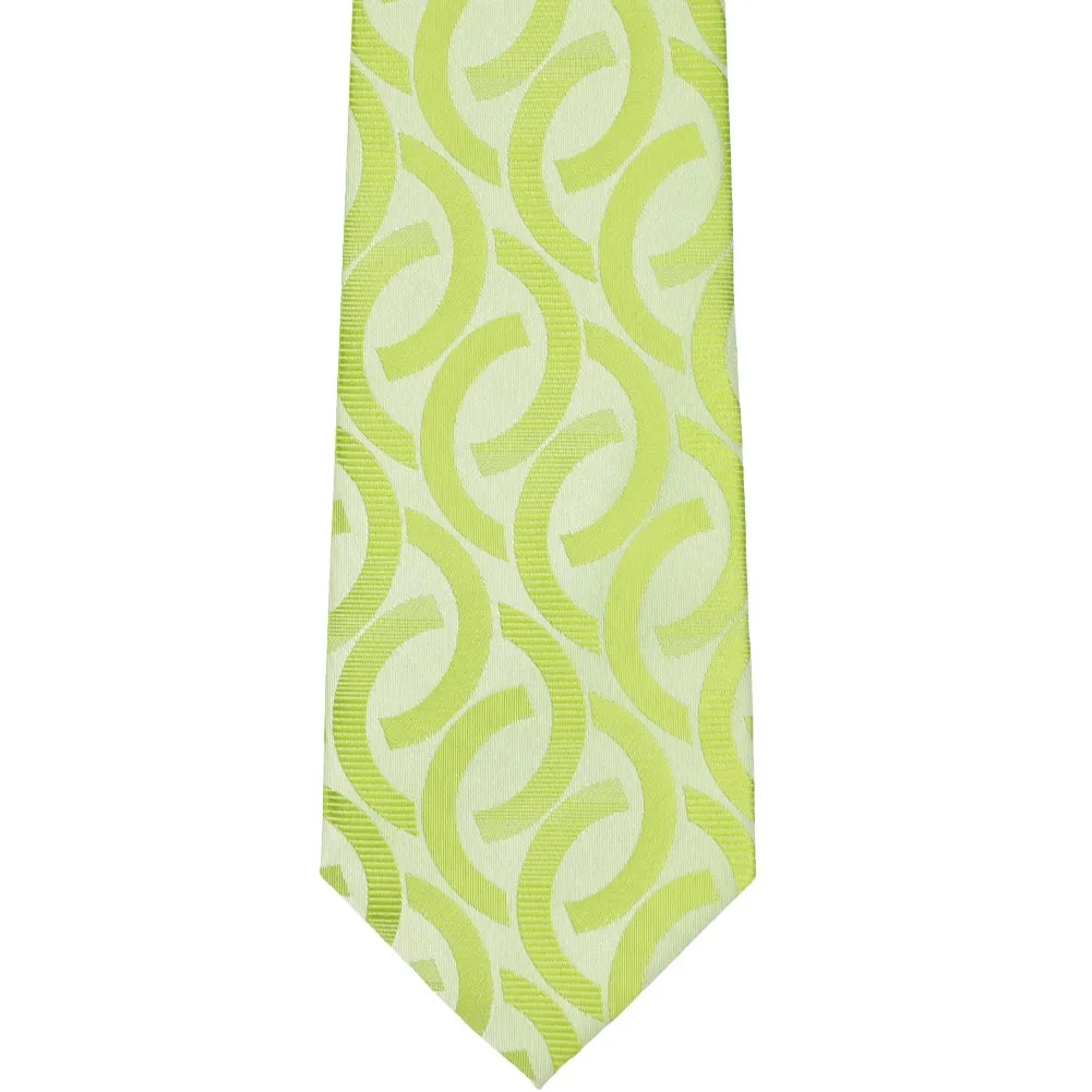 Apple Green Kay Link Pattern Necktie