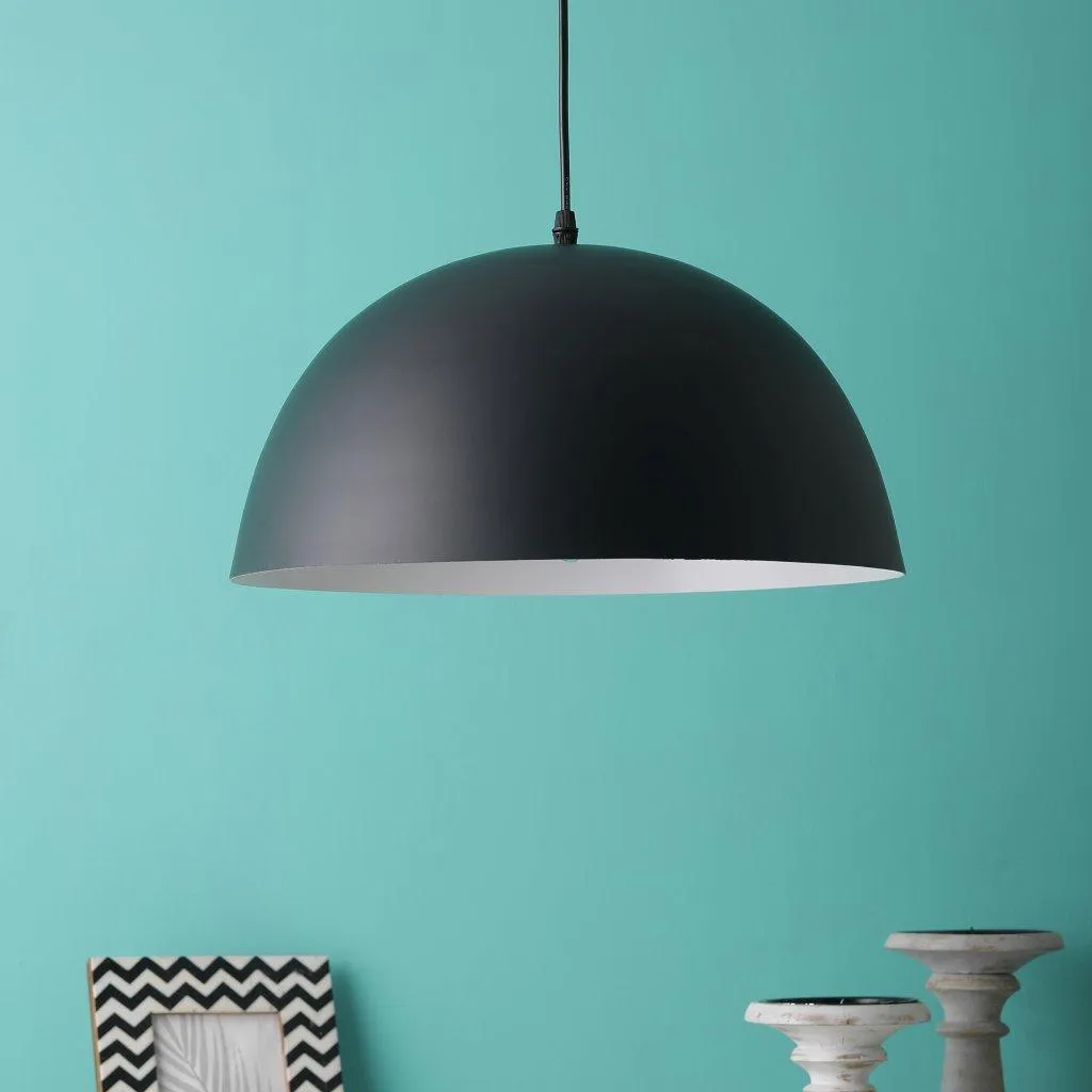 Black & White Metal Hanging Light GOLA-15-INCH-P5-BK-WH
