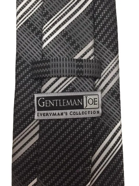 Black, Charcoal & Silver Plaid Tie