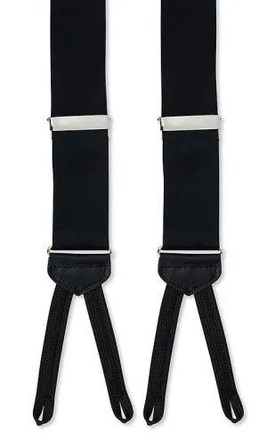 Black Satin Suspenders - E591