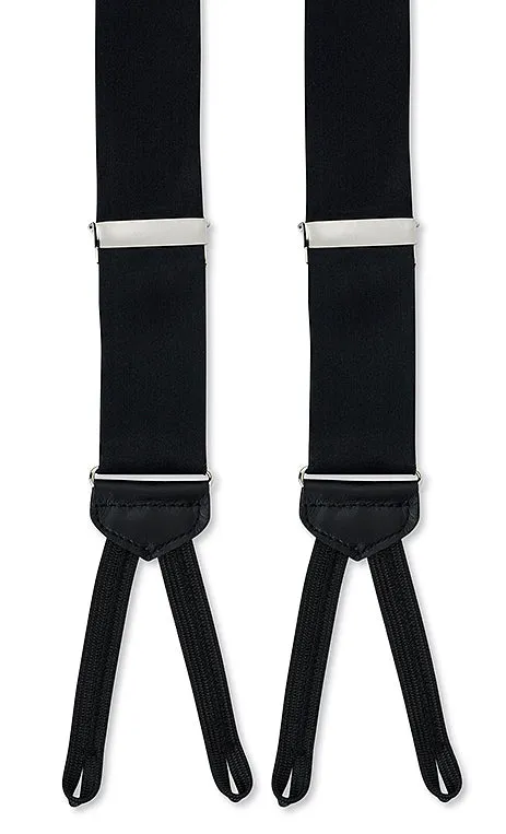 Black Satin Suspenders - E591