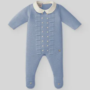 Blue Cloud Knit Footie