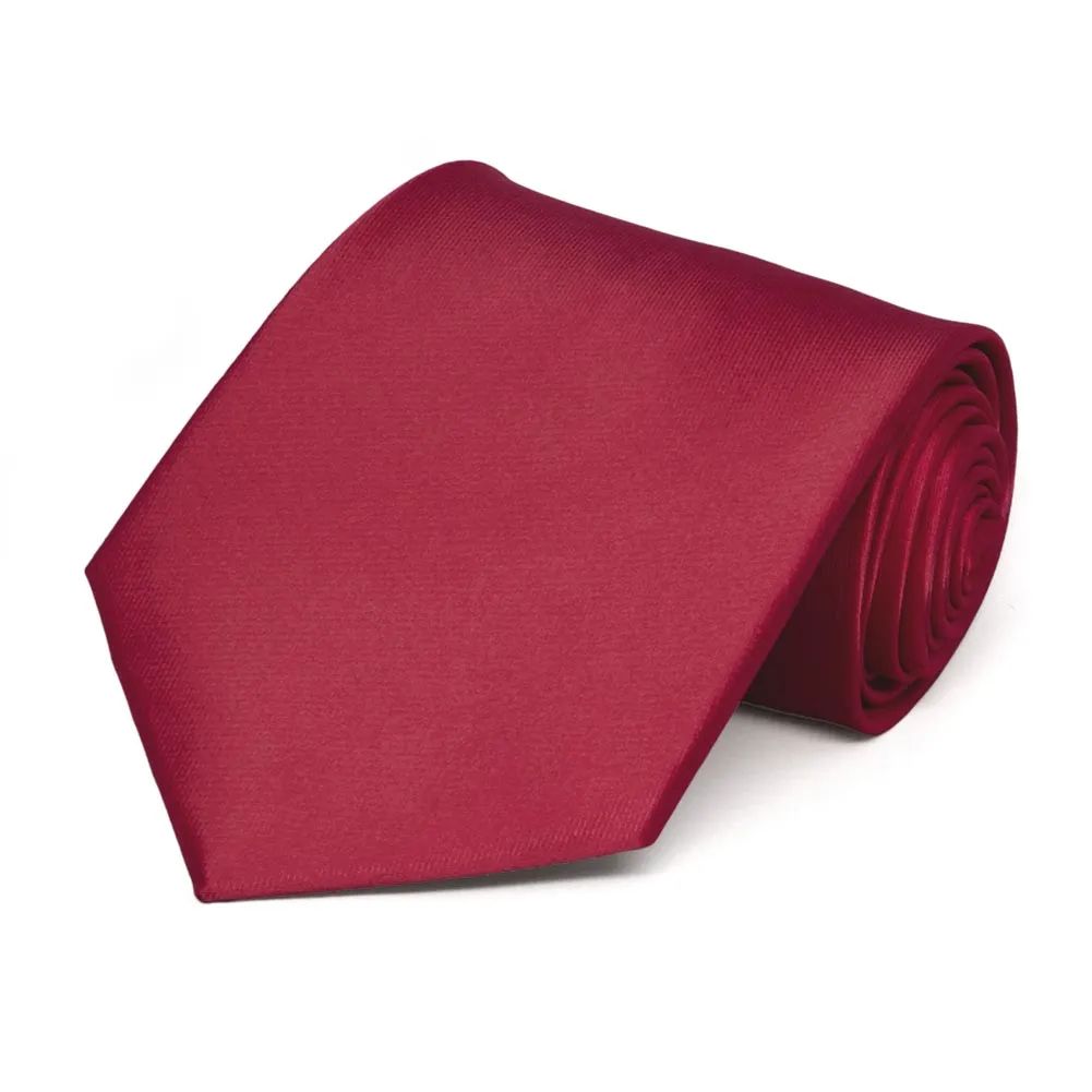 Crimson Red Solid Color Necktie