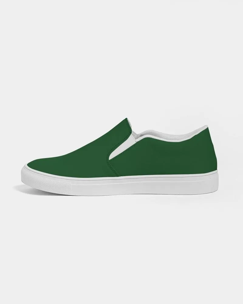 Dark Green Slip-On Canvas Sneakers | Men's | Dark Pure Green | C100M0Y100K80