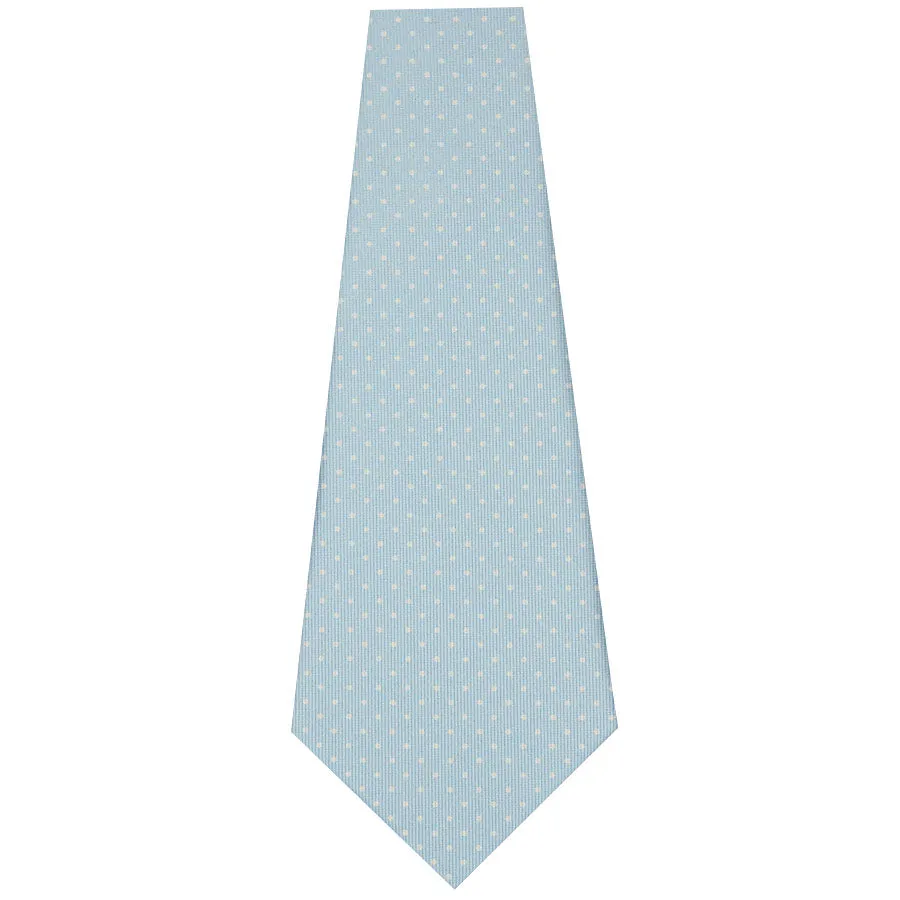 Dotted Printed Silk Bespoke Tie - Pale Blue