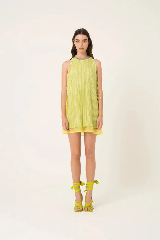 Gabriella High Neck Satin Mini Dress
