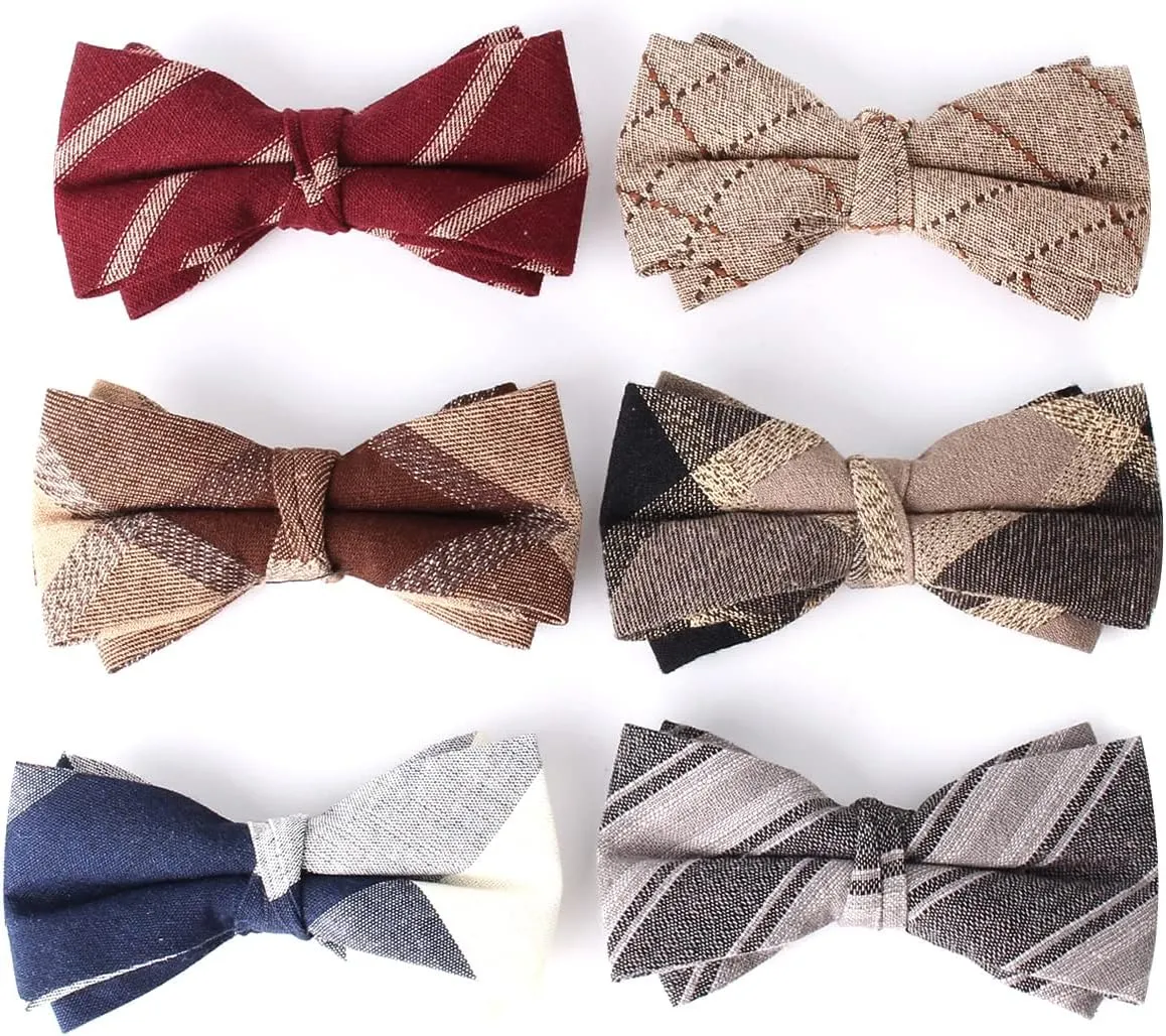 Gemay G.M Adjustable Pre-tied bow ties for Men Boys 6 PACKS Bowtie Set Wedding Gifts