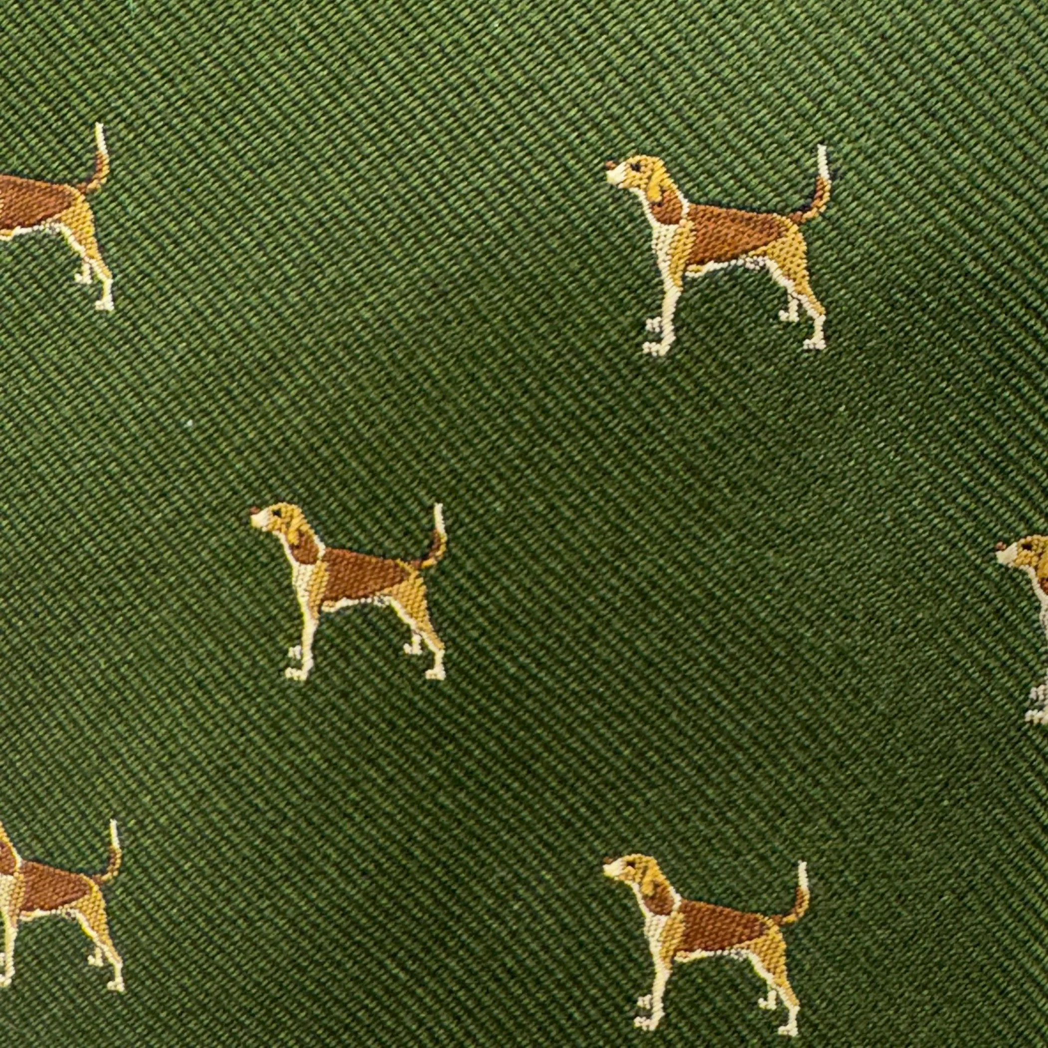 Hounds Motif Silk Sporting Tie