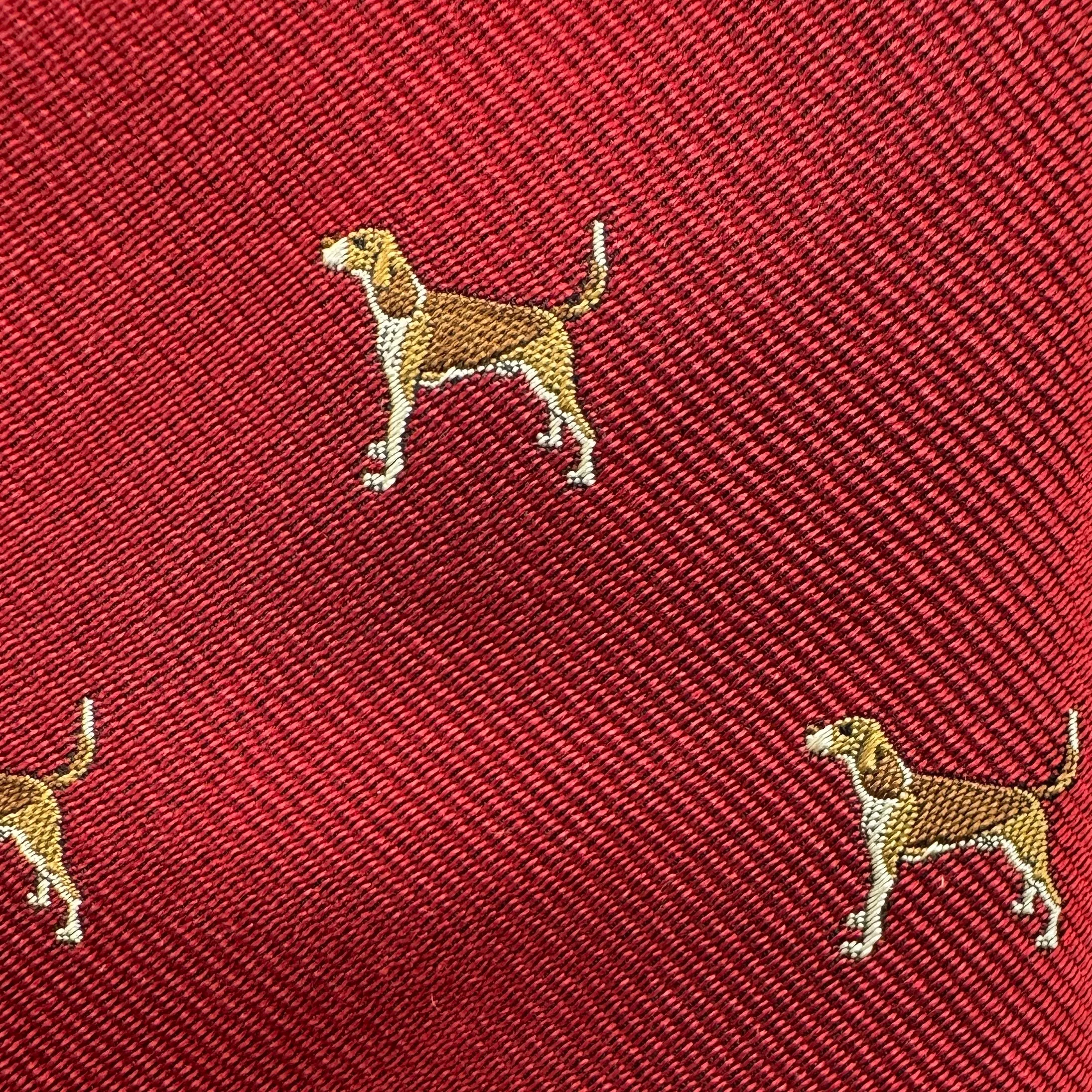 Hounds Motif Silk Sporting Tie