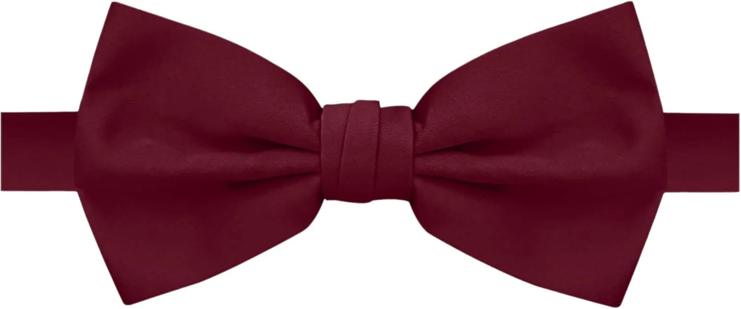 Jacob Alexander Men's Pretied Banded Adjustable Solid Color Bowtie