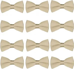 Men's Bow Tie Wholesale 12 Pack Pre-Tied Formal Tuxedo Bowties Wedding Solid Ties