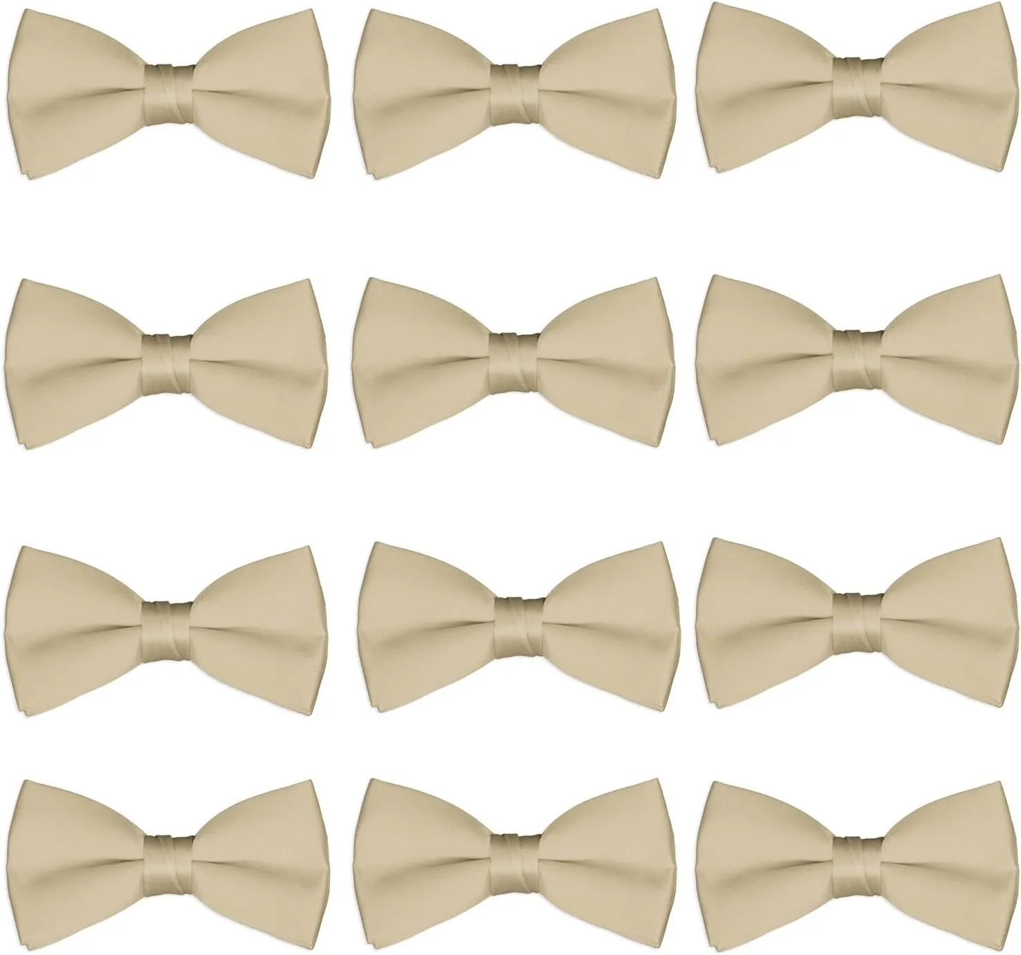 Men's Bow Tie Wholesale 12 Pack Pre-Tied Formal Tuxedo Bowties Wedding Solid Ties