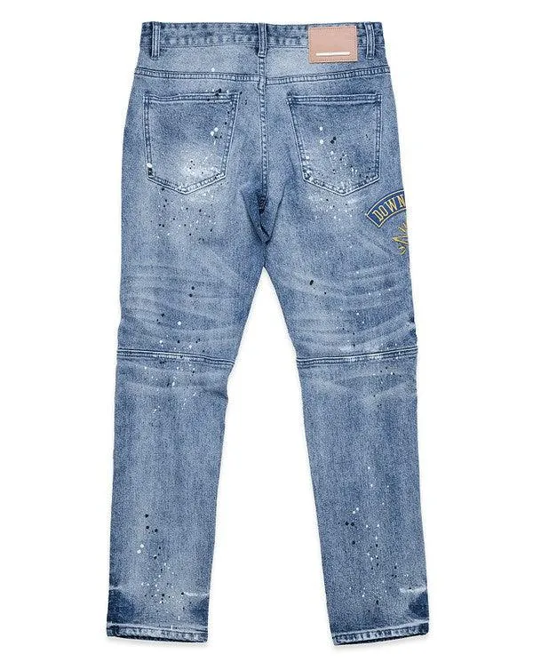 Mens Varsity Patched Slim Denim