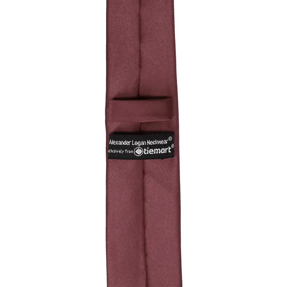 Merlot Skinny Solid Color Necktie, 2" Width