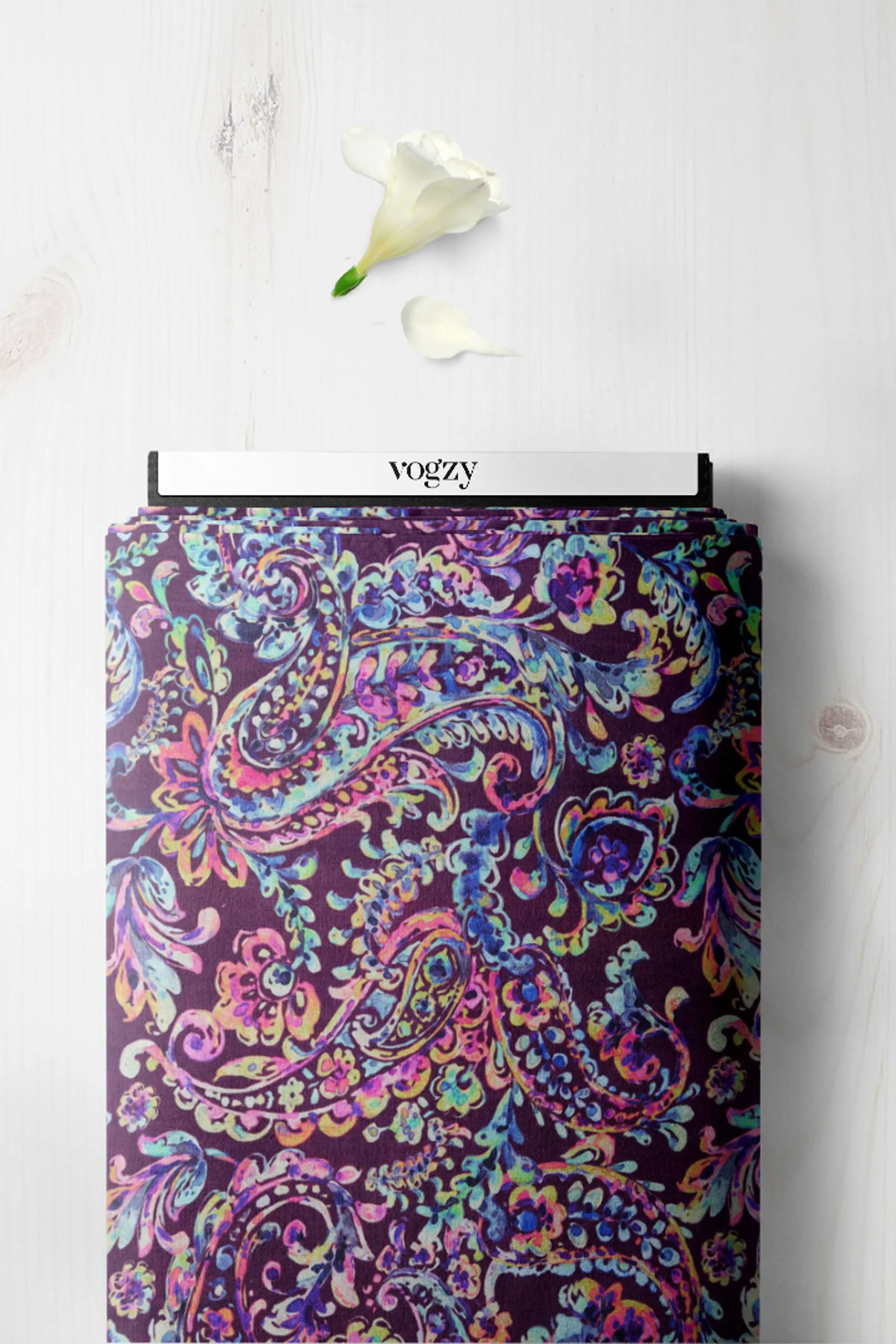Multicolored Paisley Printed Art Silk Fabric