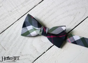 Navy Plaid Bow Tie - Boys