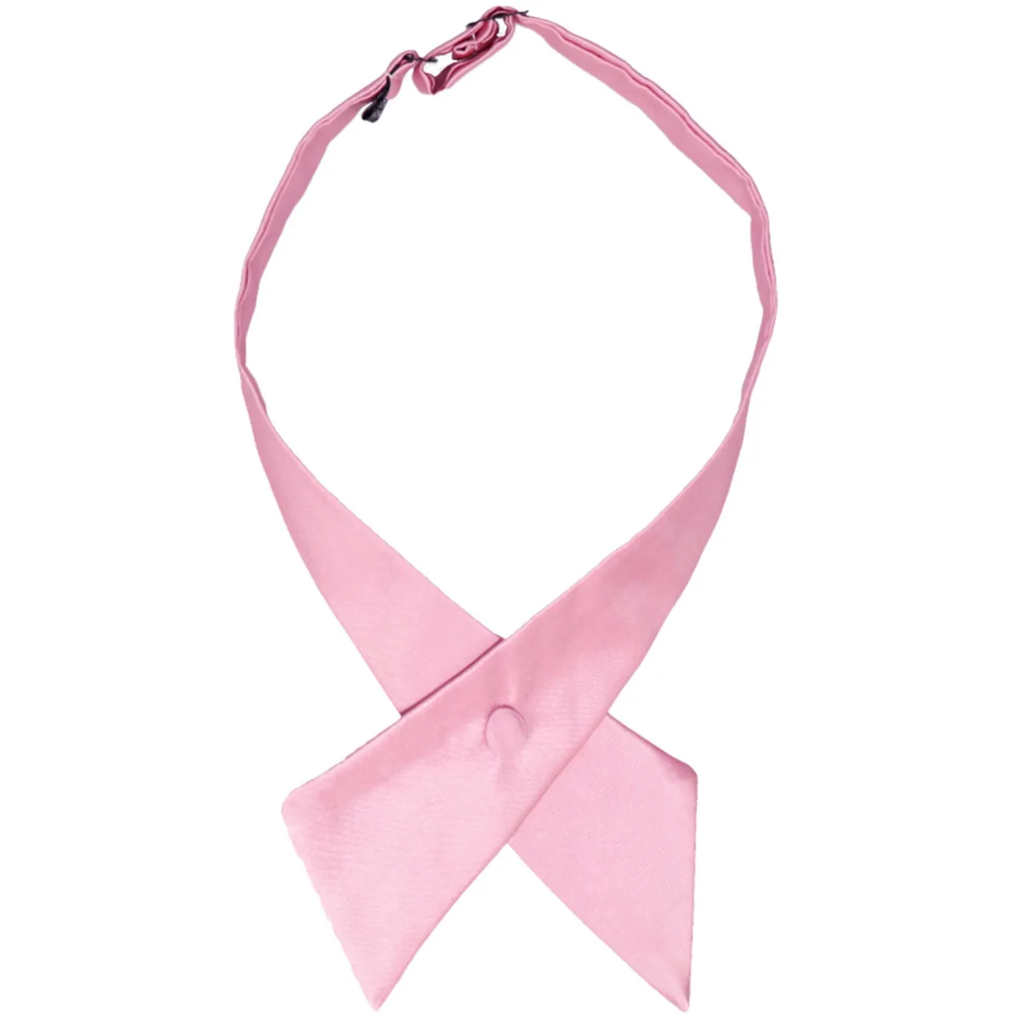 Pink Satin Crossover Tie
