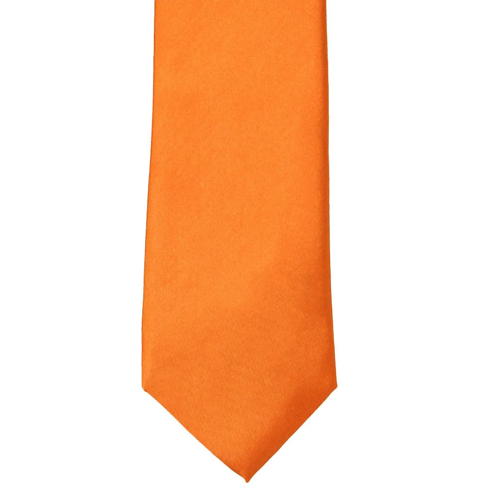 Pumpkin Orange Solid Color Necktie