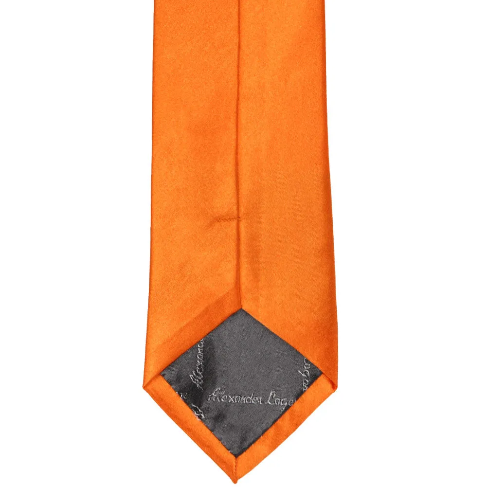 Pumpkin Orange Solid Color Necktie