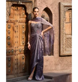Ravessa Corset Drape Sari Set
