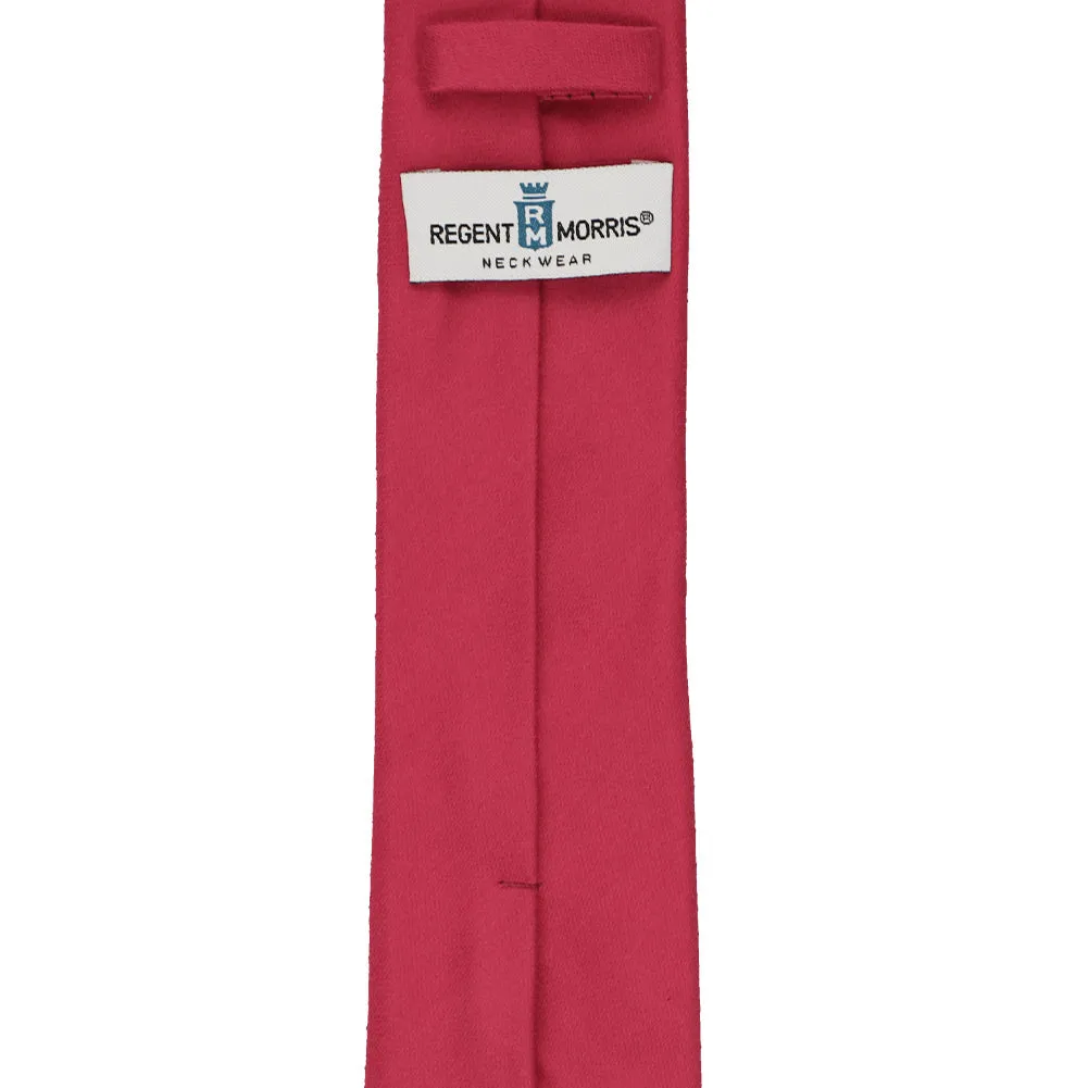 Red Cotton/Silk Slim Necktie, 2.5" Width