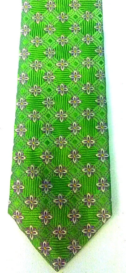 Santorelli Green Polka Dot Silk Tie