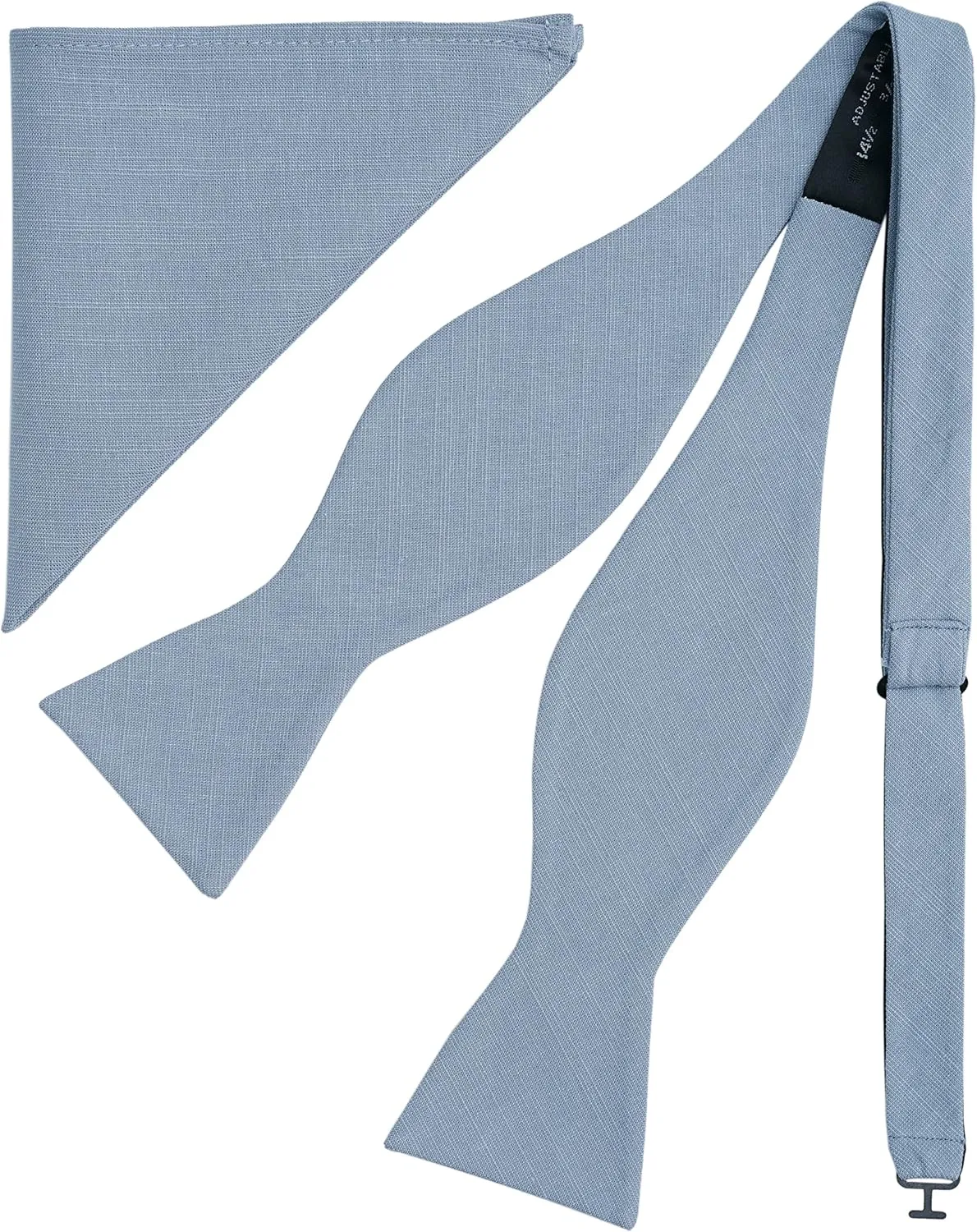 Solid Bow Tie and Pocket Square for Men Tuexdo, Self-Tied Cotton Linen Bow Tie Set