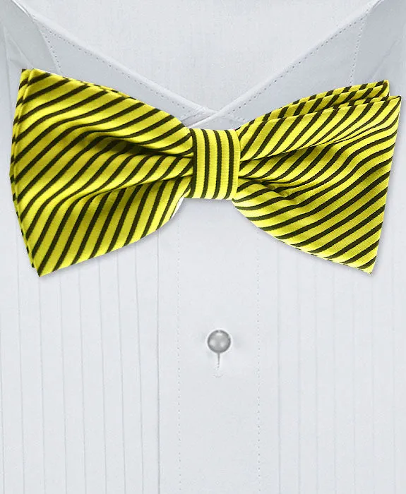 Striped Yellow Bow Tie