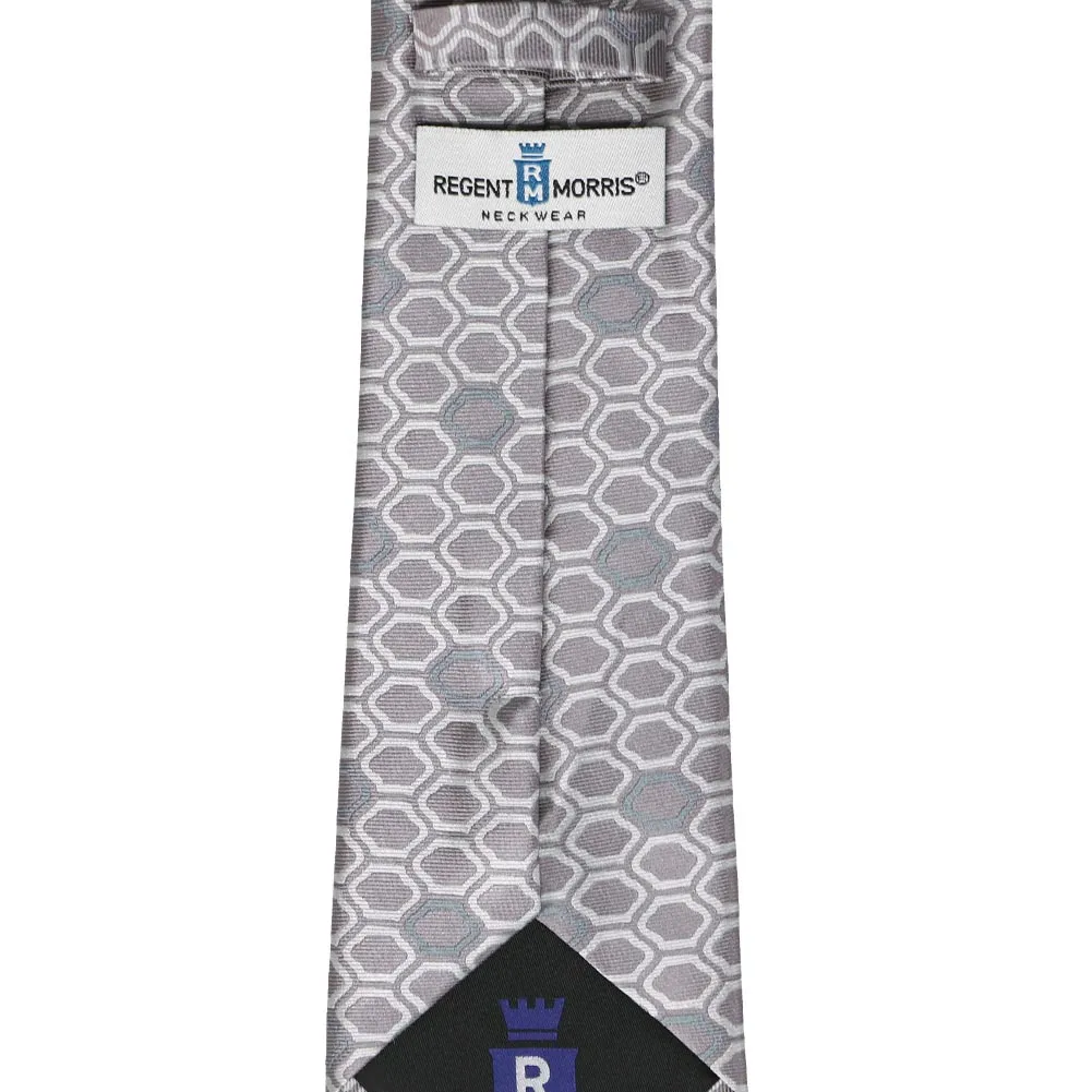 Taupe Analyst Geometric Silk Necktie