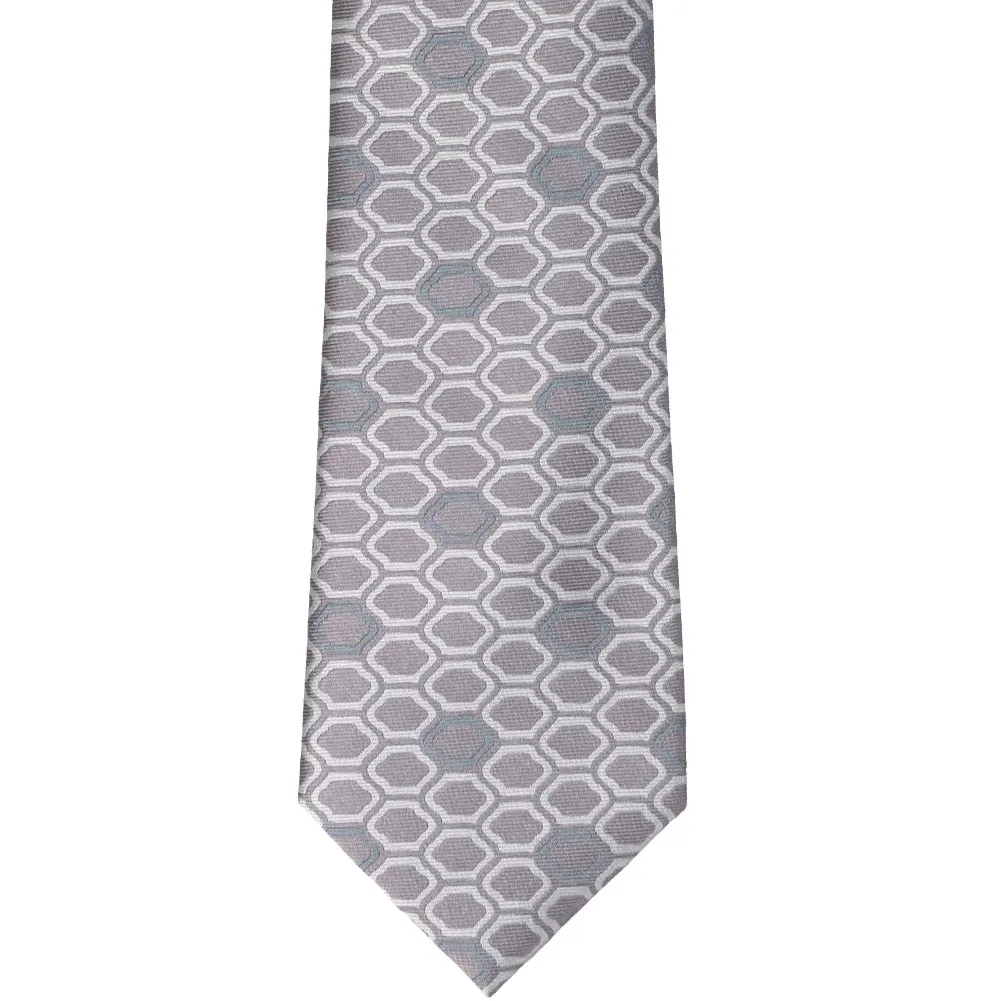 Taupe Analyst Geometric Silk Necktie