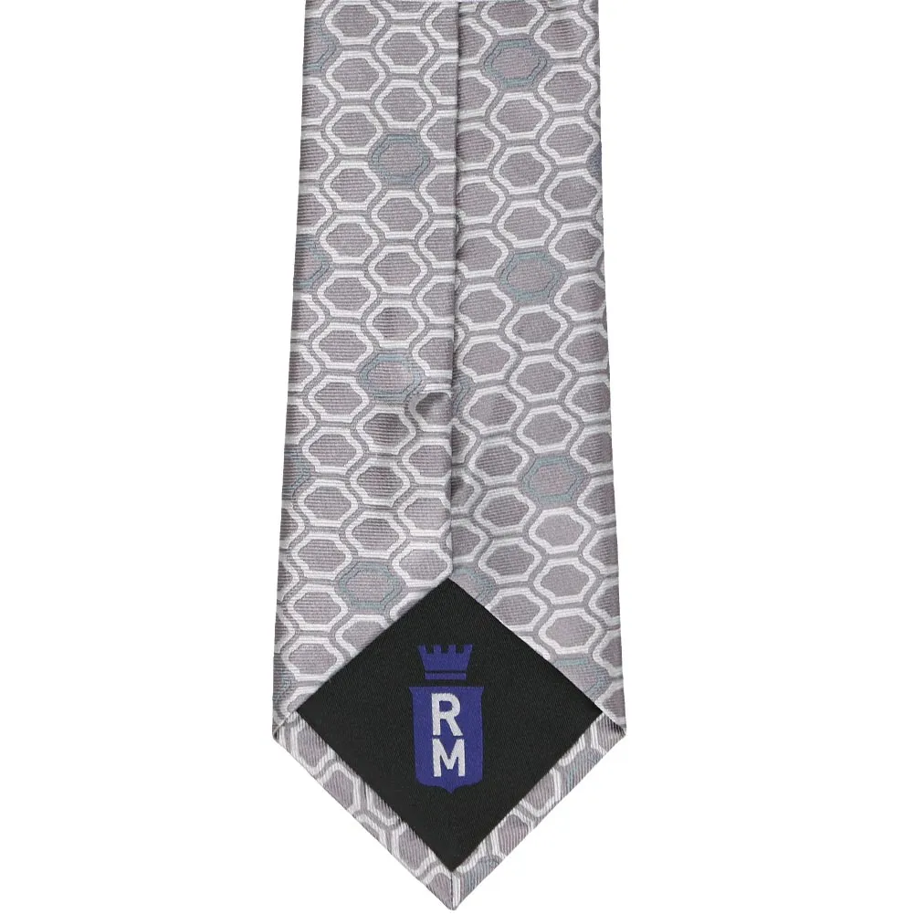 Taupe Analyst Geometric Silk Necktie