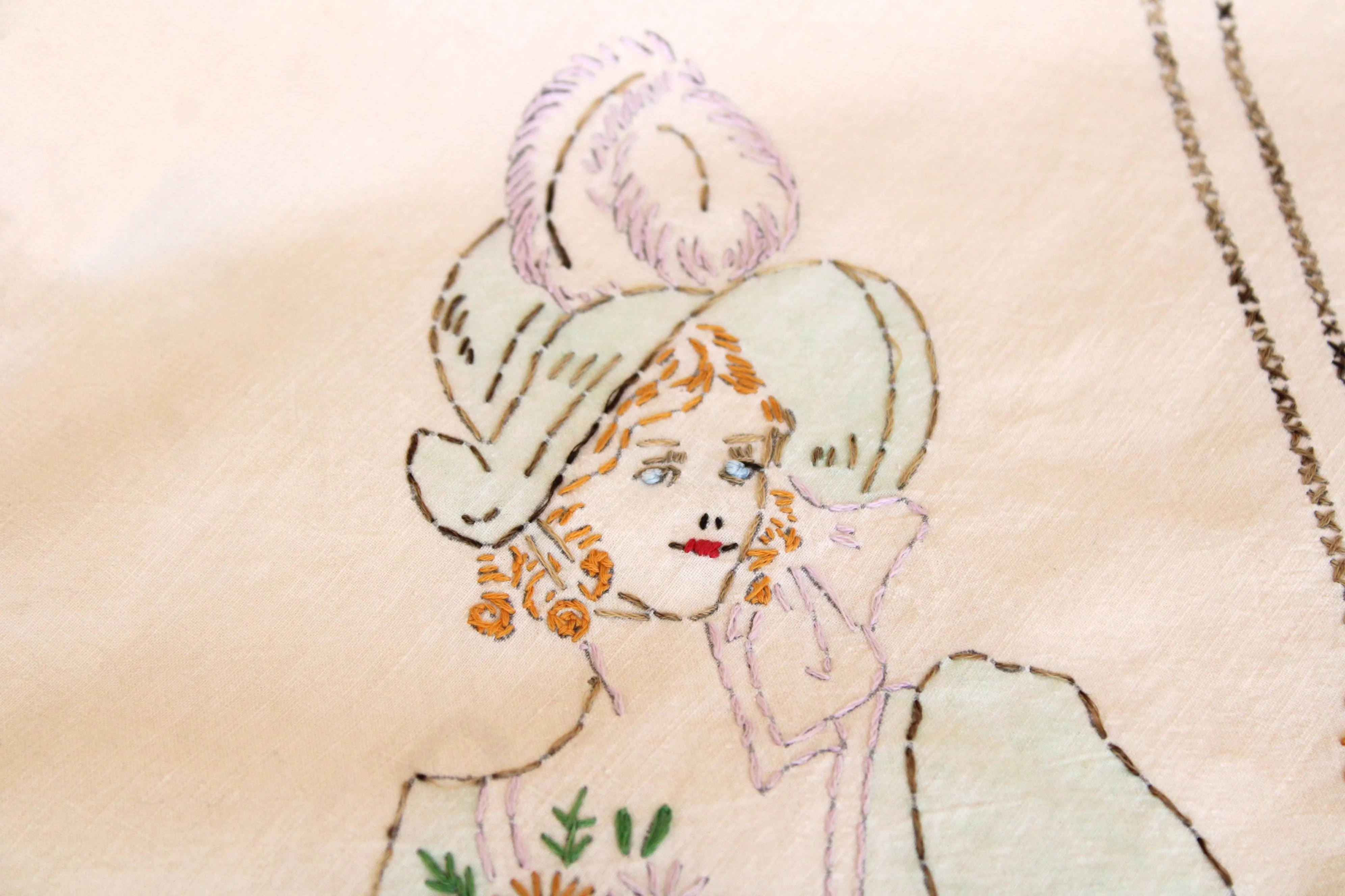 Vintage Embroidered Throw Pillow Cover